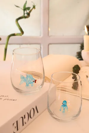 Ocean animals drink glasses, glass mug, glassware, wine cup