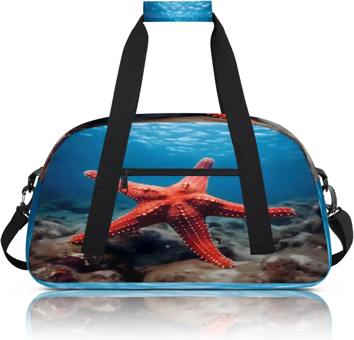 Ocean Sea Starfish Small Gym Bag 18 inch Carry On Duffel Bag for Weekender Travel Sports Workout Yoga Gymnastics Dance Ballet