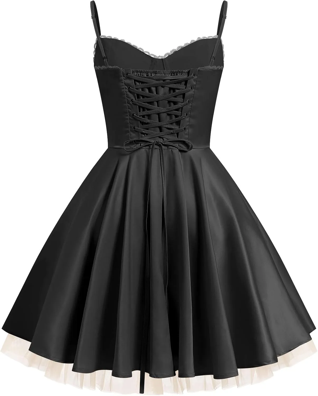 ODIZLI Women's Satin Short Corset Mini Short Dress Sleeveless Sweetheart Neckline Ruffle Party Dress Summer with Pockets