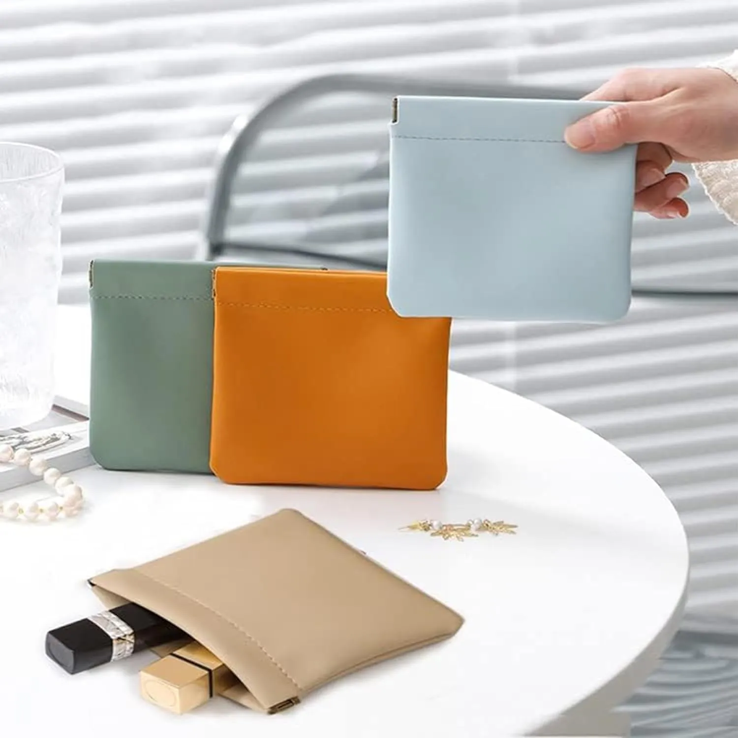 Onavee Purse Pouches,Pouchic Snap Closure Pouches,Onavee Pouchic Snap Closure Pouches for Glasses,Small Onavee Leather Purse Pouches (9PCS * Mixed)
