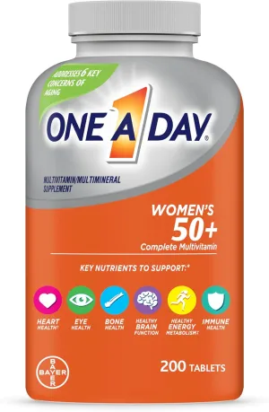 One A Day Women’s 50  Multivitamins Tablet, Multivitamin for Women with Vitamin A, C, D, E and Zinc for Immune Health Support*, Calcium & more, 200 Count