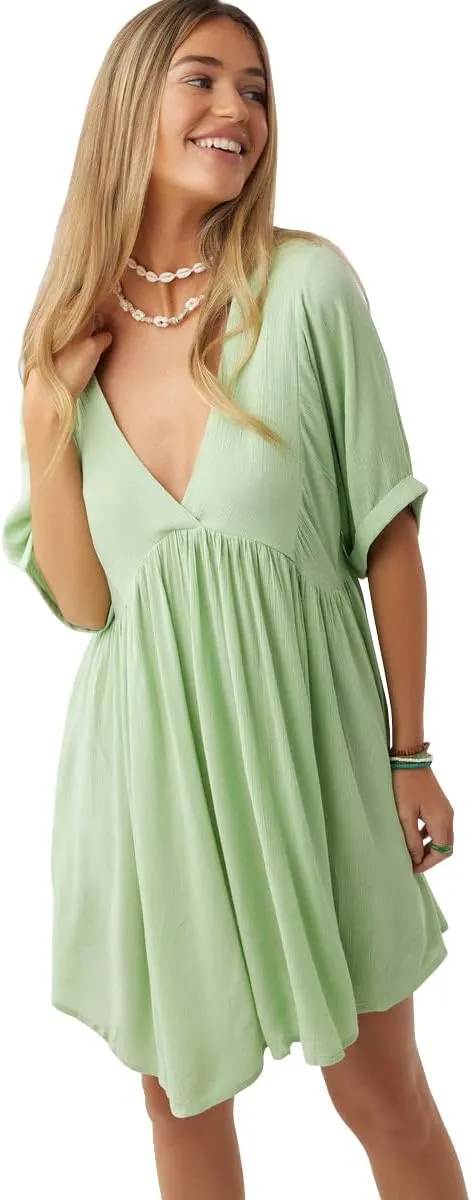 O'NEILL Women's Rosemary Mini Dress - Comfortable and Casual Short Sleeve Dresses for Women with V-Neckline