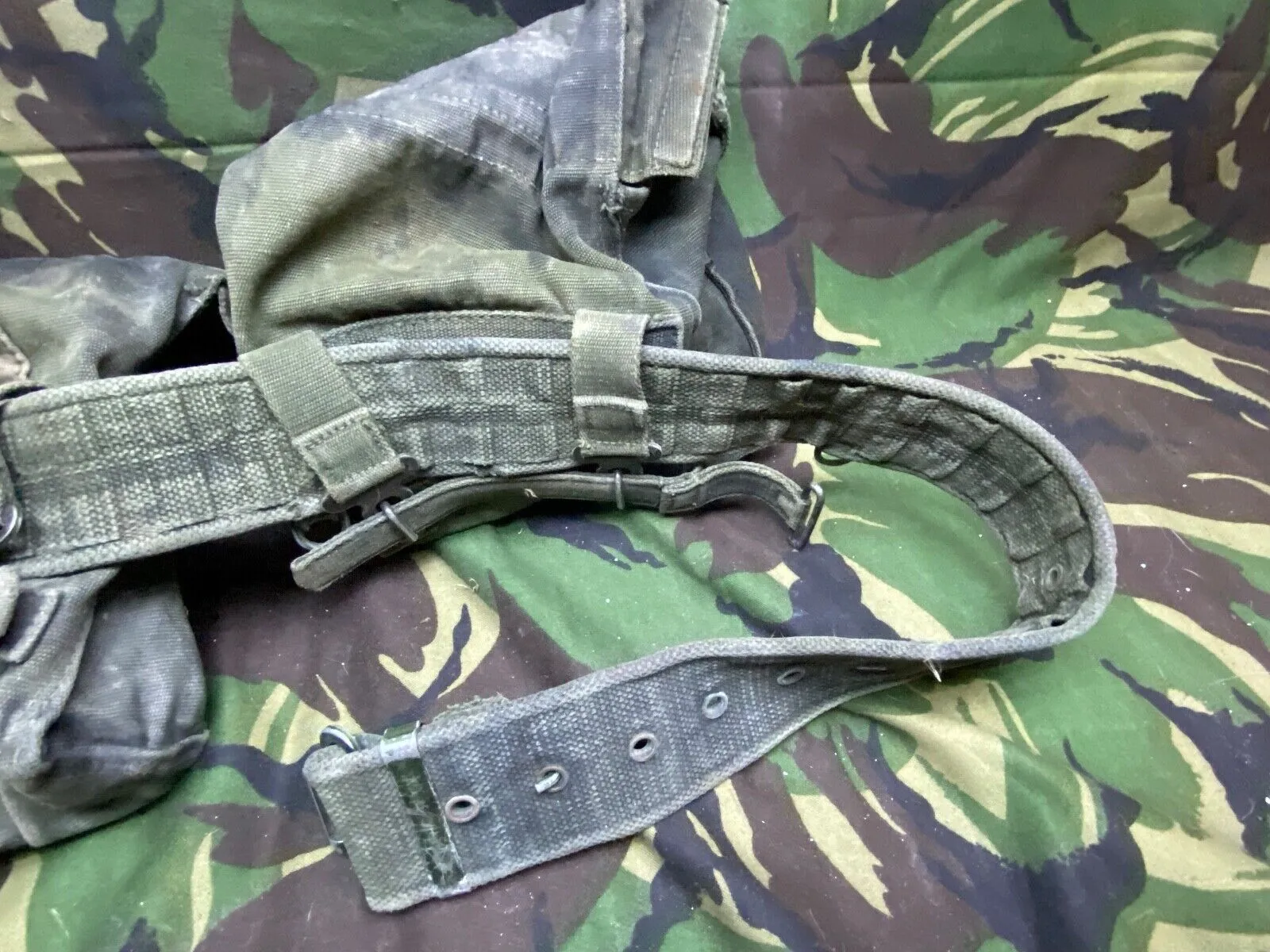 Original British Army 58 Pattern Pouches and Webbing Belt - Approx 36" Waist