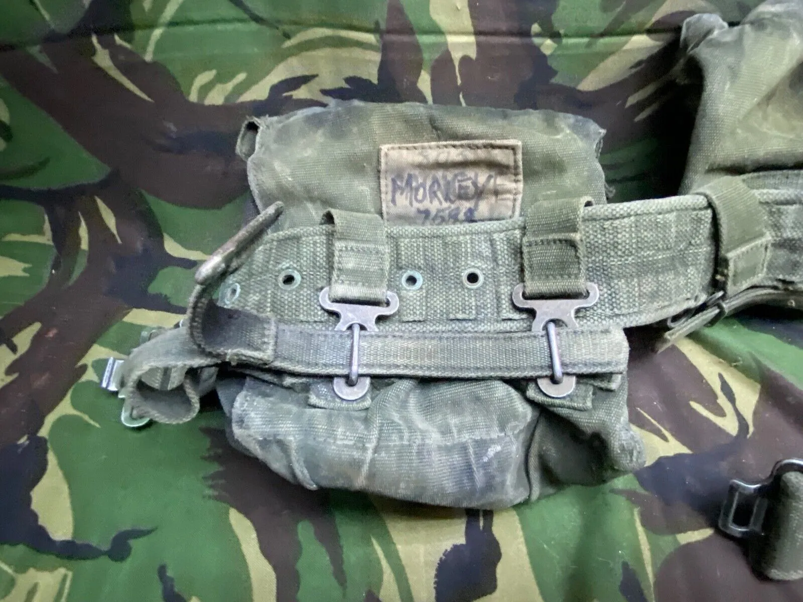 Original British Army 58 Pattern Pouches and Webbing Belt - Approx 36" Waist