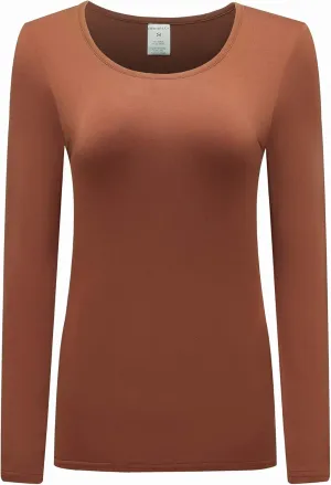 OThread & Co. Women's Long Sleeve T-Shirt Scoop Neck Basic Layer Stretchy Shirts