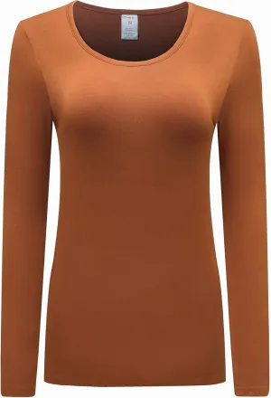OThread & Co. Women's Long Sleeve T-Shirt Scoop Neck Basic Layer Stretchy Shirts