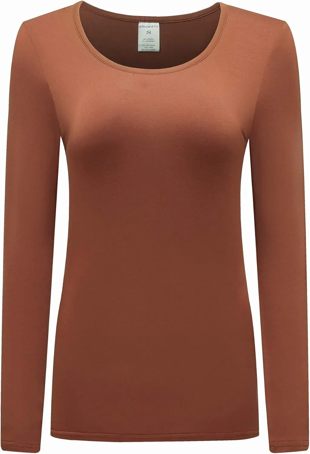 OThread & Co. Women's Long Sleeve T-Shirt Scoop Neck Basic Layer Stretchy Shirts
