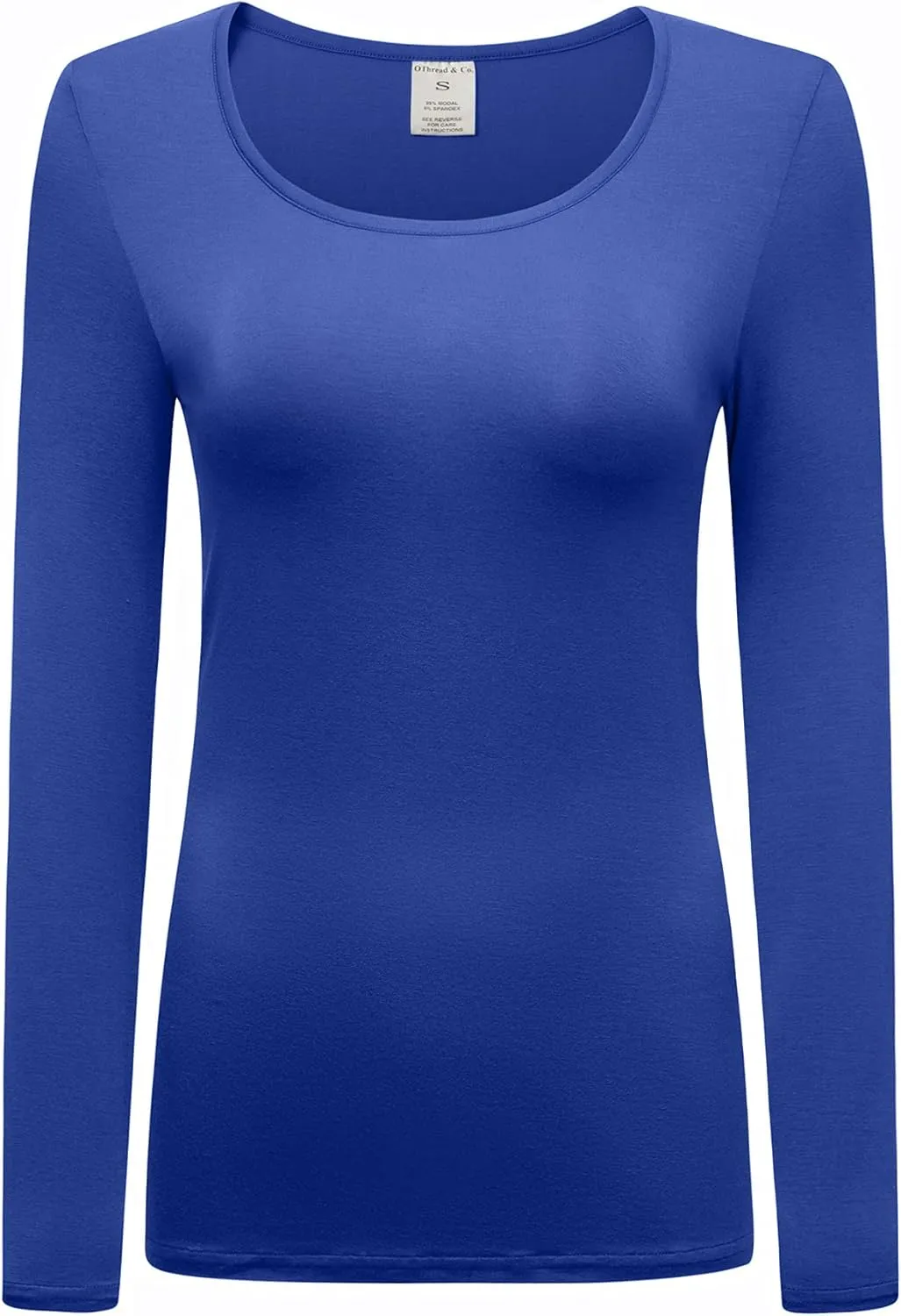 OThread & Co. Women's Long Sleeve T-Shirt Scoop Neck Basic Layer Stretchy Shirts