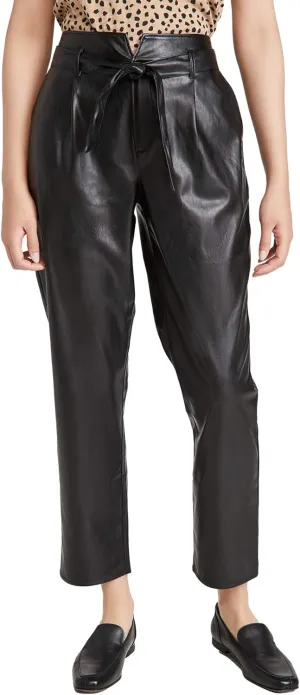 PAIGE Women's Melila Vegan Leather Paperbag Waist Pant