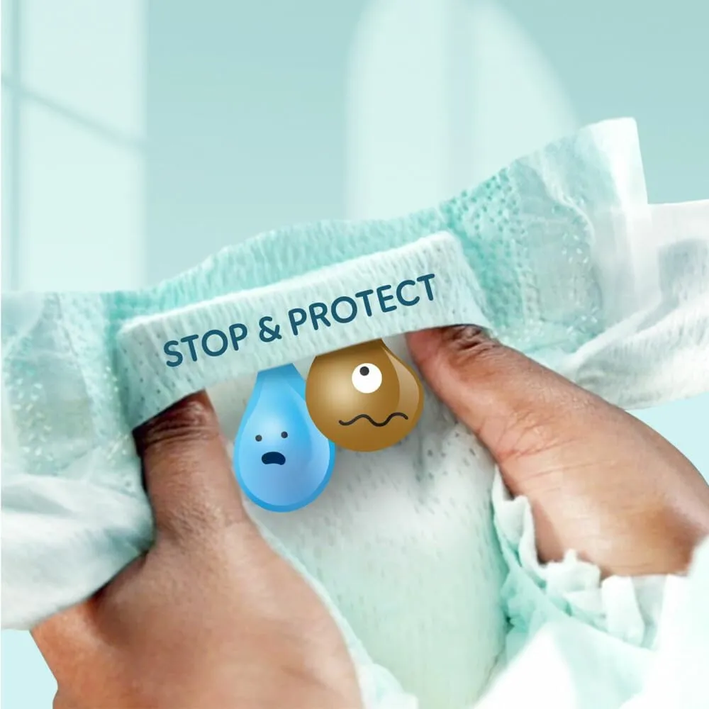 Pampers Premium Protection, Size 2, 240 Nappies, 4-8 kg, Double Protection for Skin and Leaks with Stop & Protect Pocket to Help Capture Leaks, Pack 1 Month