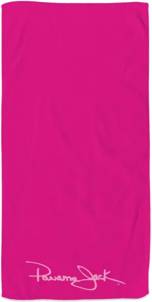 Panama Jack Embroidered Signature Velour Large Beach Towel (Fuchsia)