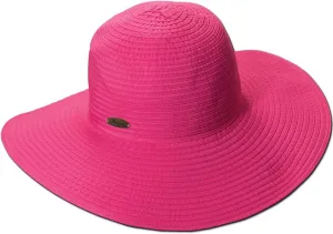 Panama Jack Women's Ribbon Floppy Packable Sun Hat, 4" Big Brim