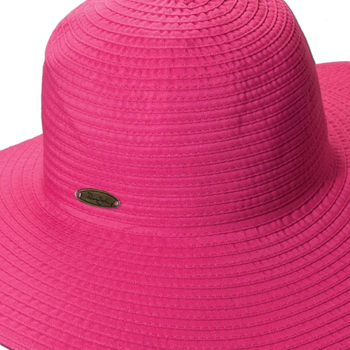 Panama Jack Women's Ribbon Floppy Packable Sun Hat, 4" Big Brim