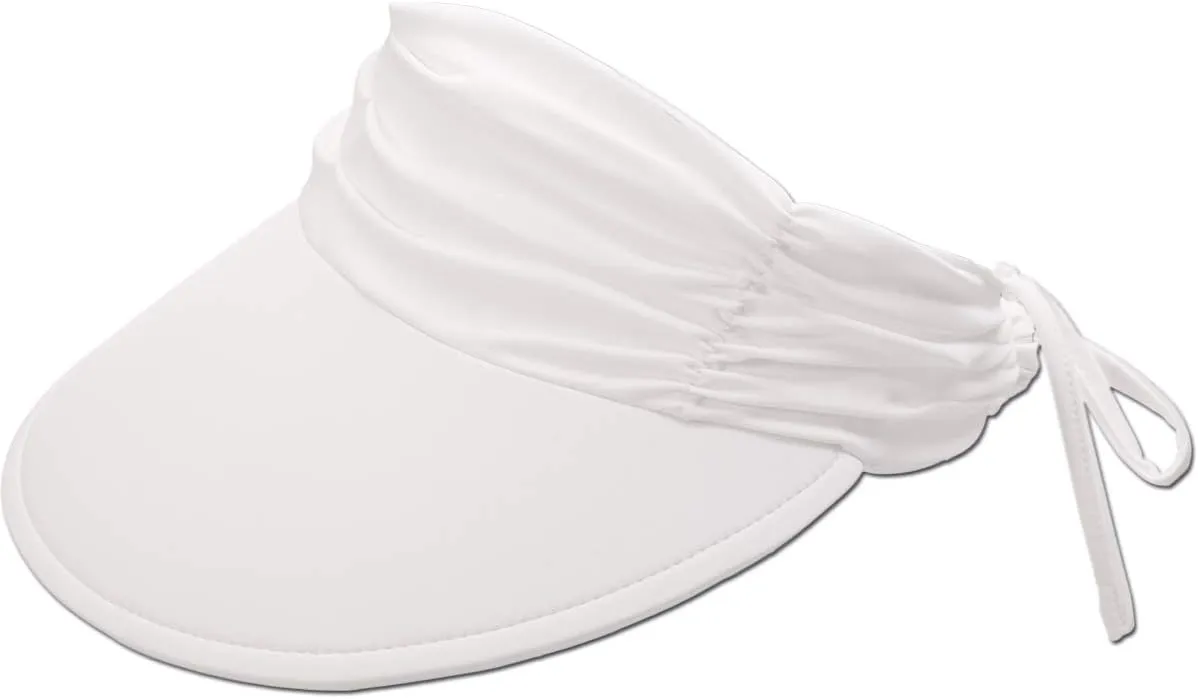 Panama Jack Women's Sun Visor Hat - Lightweight, Packable, Adjustable Tie, 4" Wide Floating Big Brim with Embroidered Logo