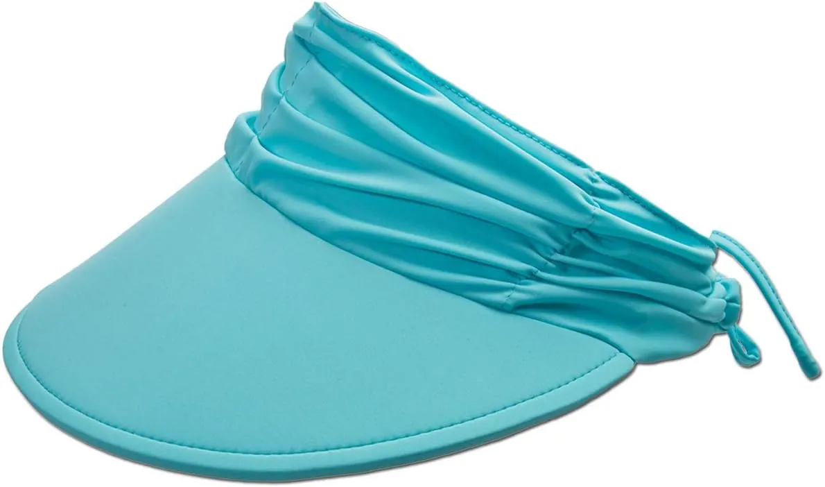 Panama Jack Women's Sun Visor Hat - Lightweight, Packable, Adjustable Tie, 4" Wide Floating Big Brim with Embroidered Logo