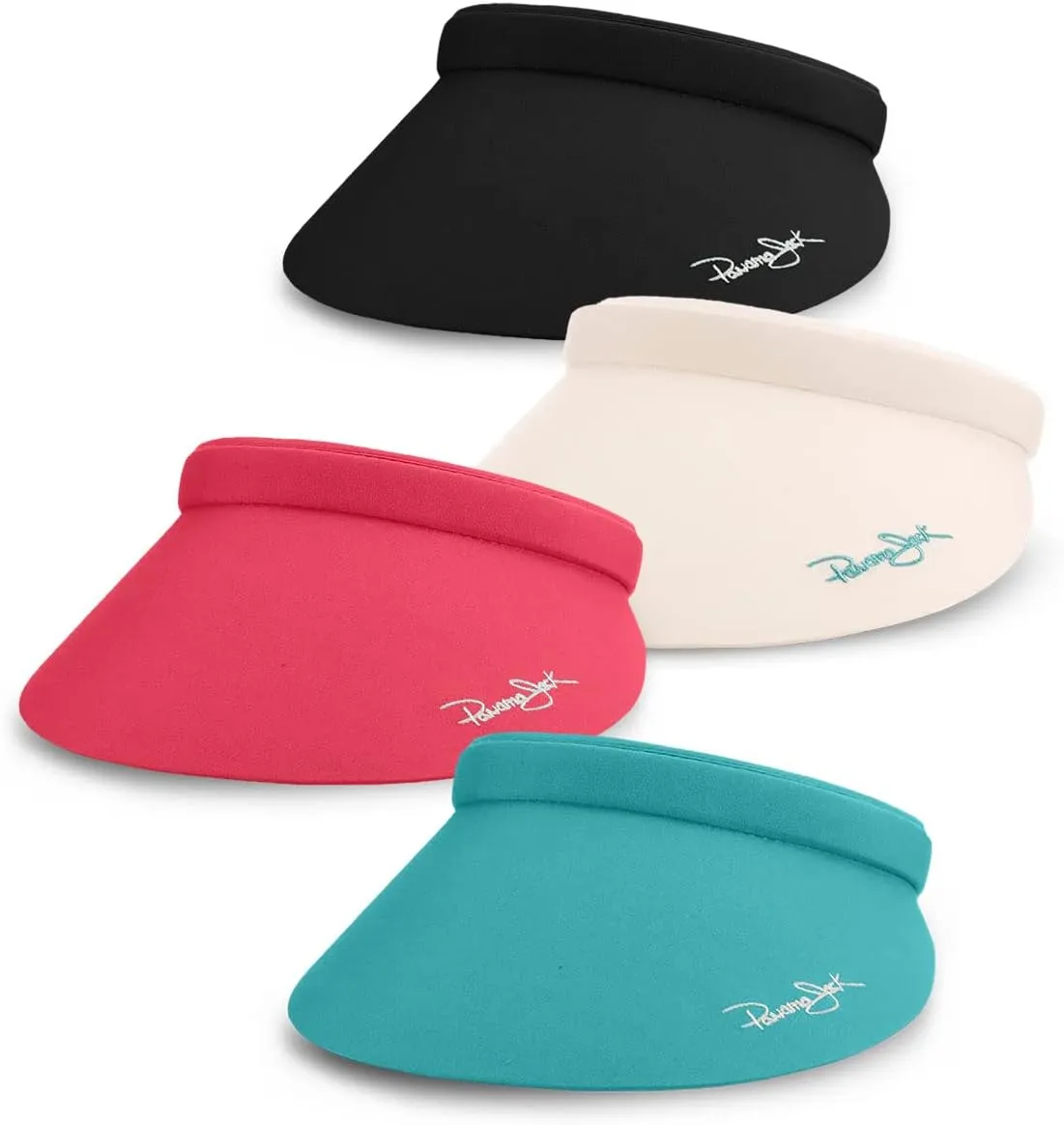 Panama Jack Women's Sun Visor - Packable Lightweight Microfiber, 4" Peak Brim Bill with Embroidered Logo
