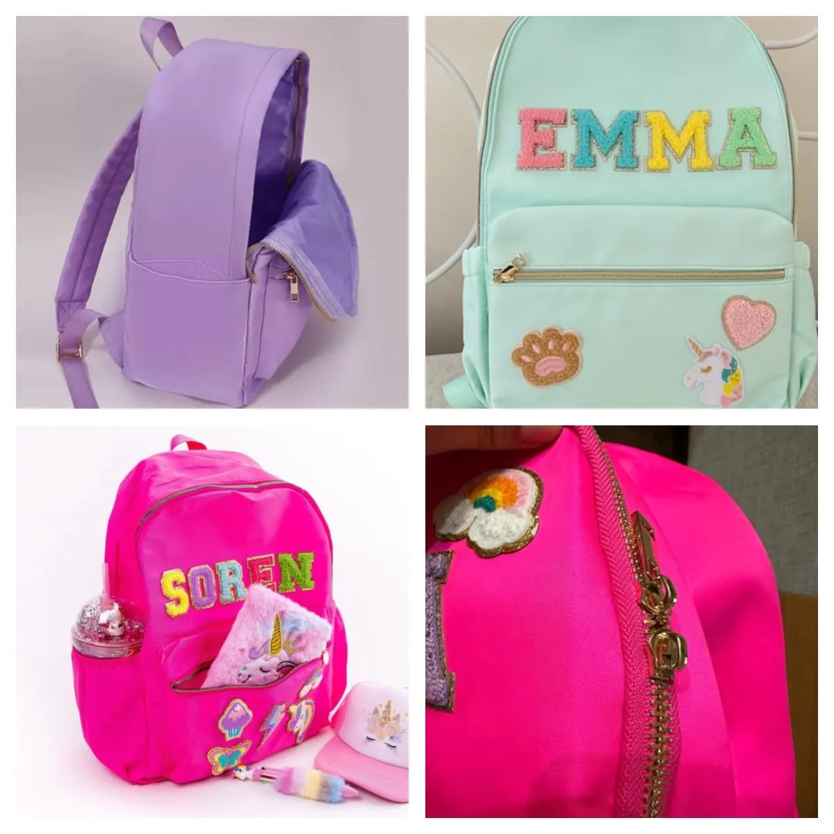 Personalized Backpacks for Girls Back To School Backpack Kids Custom Backpack With Name Patch Nylon School Backpack Gifts for Boys Toddles Students Birthday Christmas