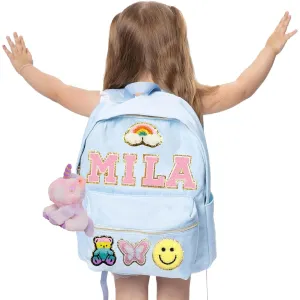 Personalized Backpacks for Girls Back To School Backpack Kids Custom Backpack With Name Patch Nylon School Backpack Gifts for Boys Toddles Students Birthday Christmas