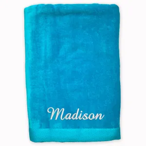 Personalized King Size Dobby Hem Velour Beach Towel Embroidered