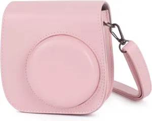 Phetium Instant Camera Case Compatible with Instax Mini 11/12,PU Leather Bag with Pocket and Adjustable Shoulder Strap (Blush Pink)