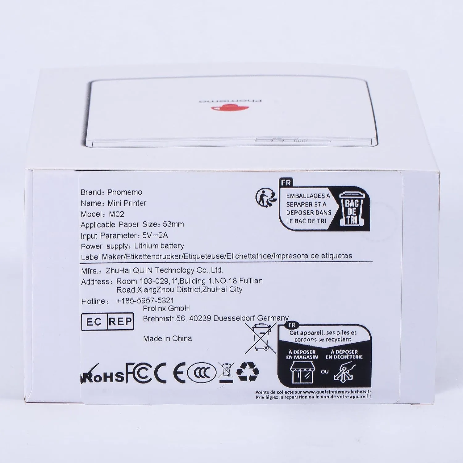 Phomemo Sticker Printer- Mini Printer Sticker Maker M02, Sticker Maker Machine with 1 Rolls Paper, Print Pod Thermal Inkless Pocket for Learning Assistance, Study Notes, Photos, Work, Black