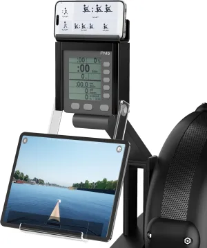 Phone & Tablet Holder Compatible with Concept 2 Rowing Machine & Skierg with PM5 Monitor, Rower Accessories, 2-in-1 Phone & Tablet Mount Stand for Model D&E and Rowerg, Patent Pending