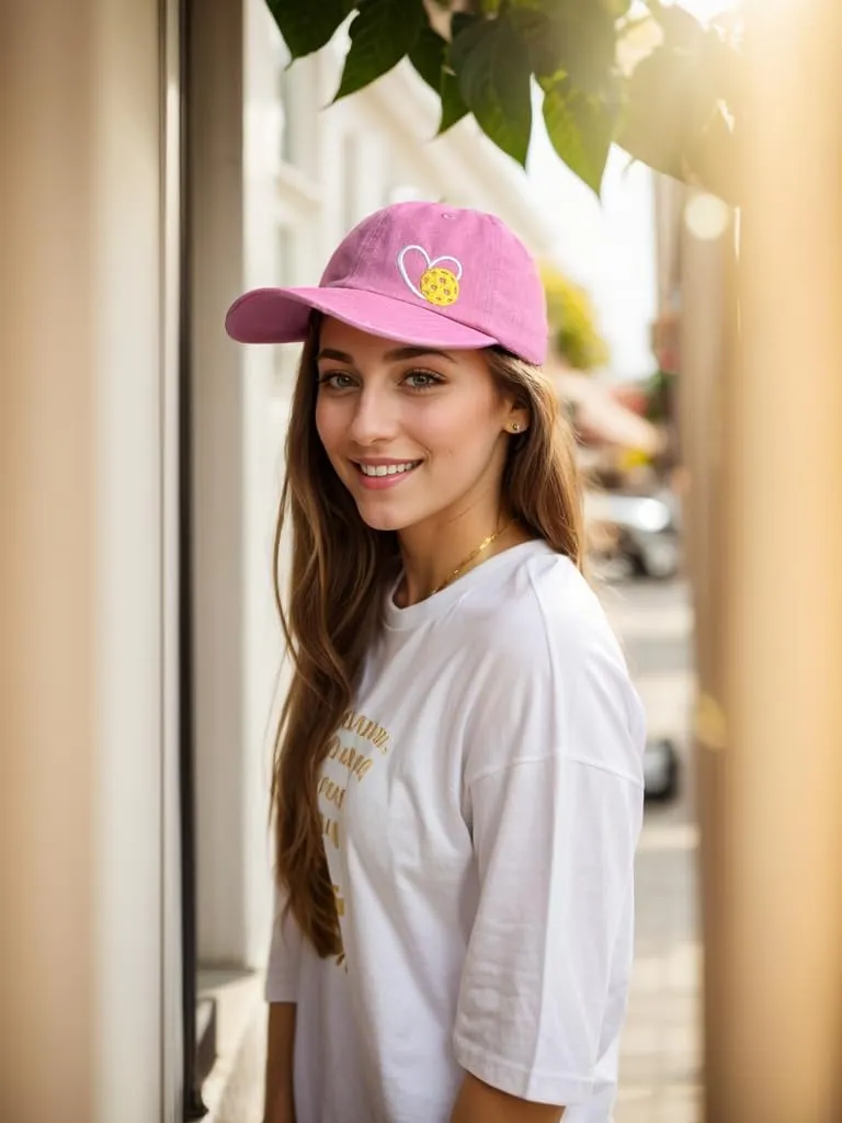 Pickleball Hat with Gift Box, Pickleball Gifts for Women Men, Adjustable Embroidered Heart Baseball Cap