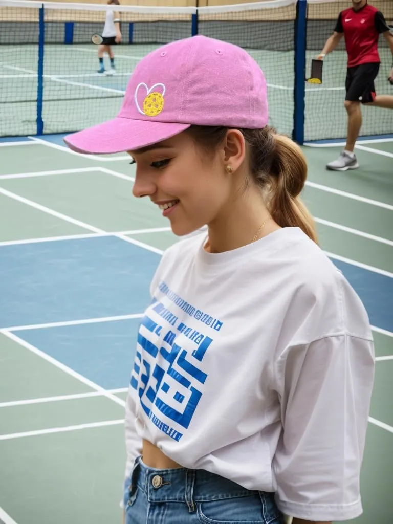 Pickleball Hat with Gift Box, Pickleball Gifts for Women Men, Adjustable Embroidered Heart Baseball Cap
