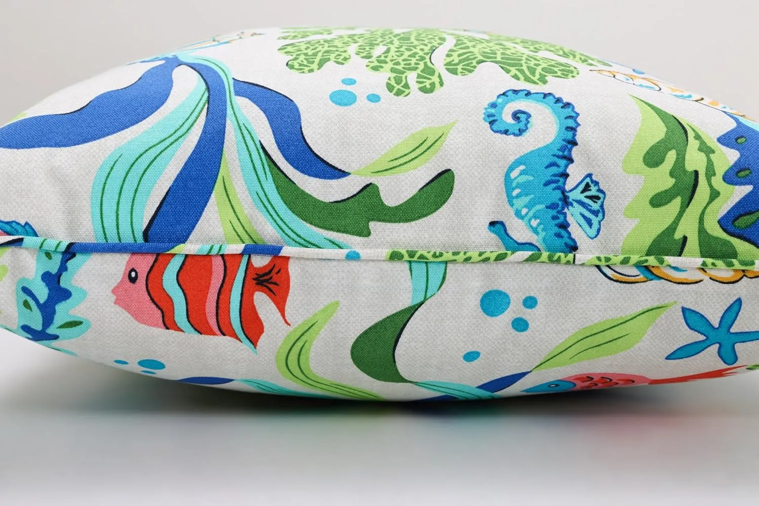 Pillow Perfect Outdoor/Indoor Pillows, Lumbar - 11.5" x 18.5", Blue Coral Bay 2 Count