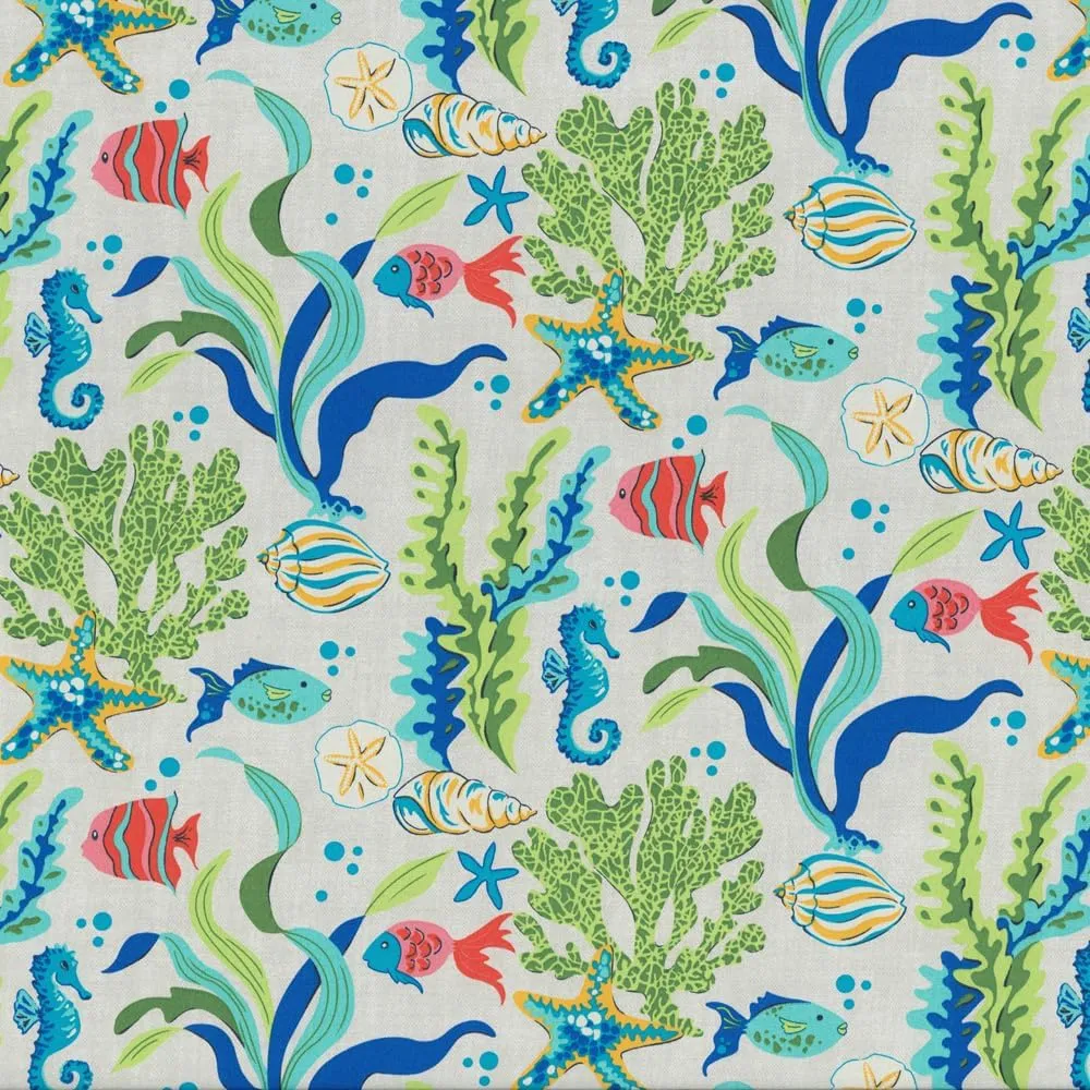 Pillow Perfect Outdoor/Indoor Pillows, Lumbar - 11.5" x 18.5", Blue Coral Bay 2 Count