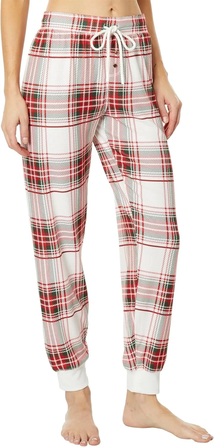 PJ Salvage Women's Loungewear Joyful Spirits Jammie Pant, Ivory, L