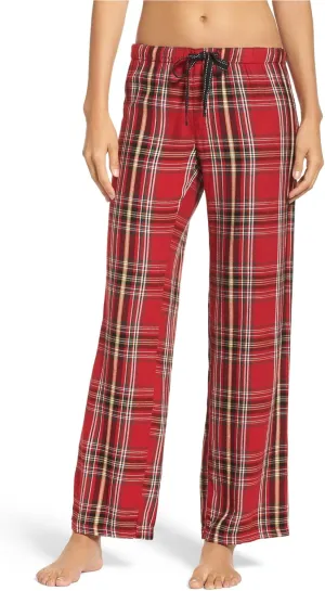P.J. Salvage Womens Plaid Pajama Lounge Pants, Red, Small