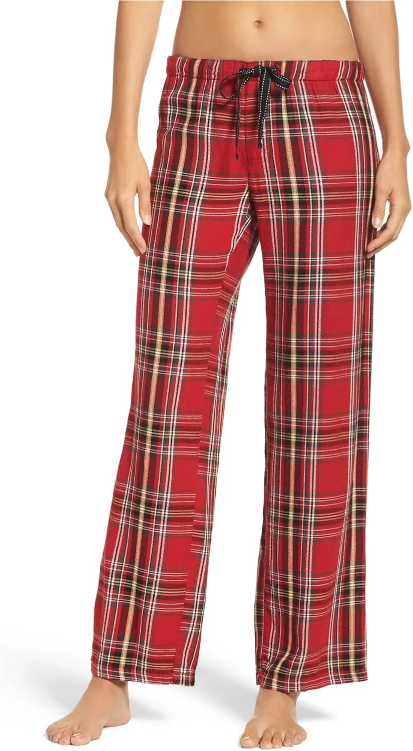 P.J. Salvage Womens Plaid Pajama Lounge Pants, Red, Small