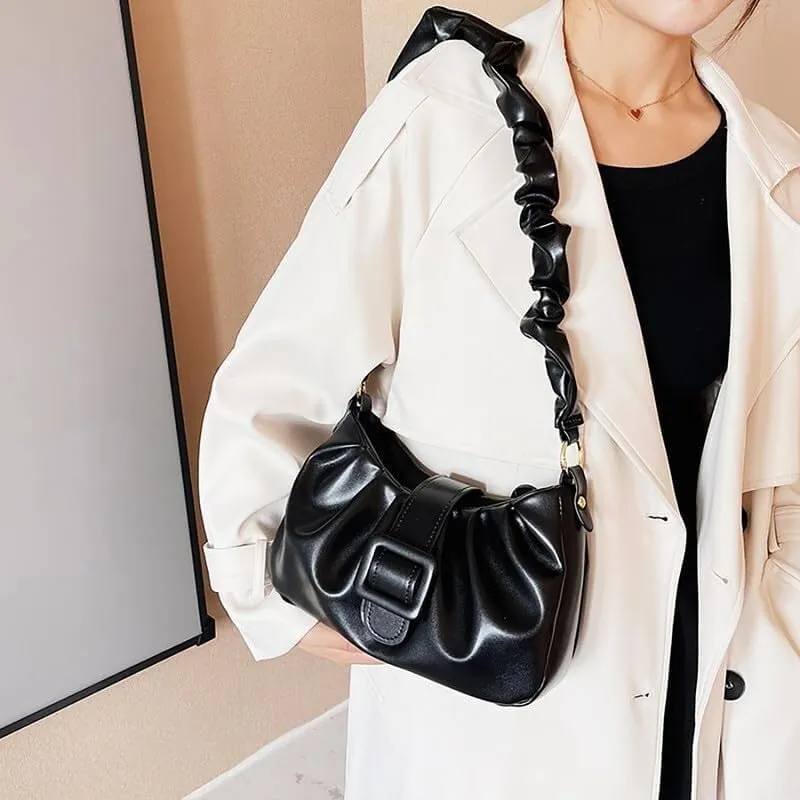 Pleated Underarm Shoulder Bags Women's Personalized Handbag Purses Fashion Cloud