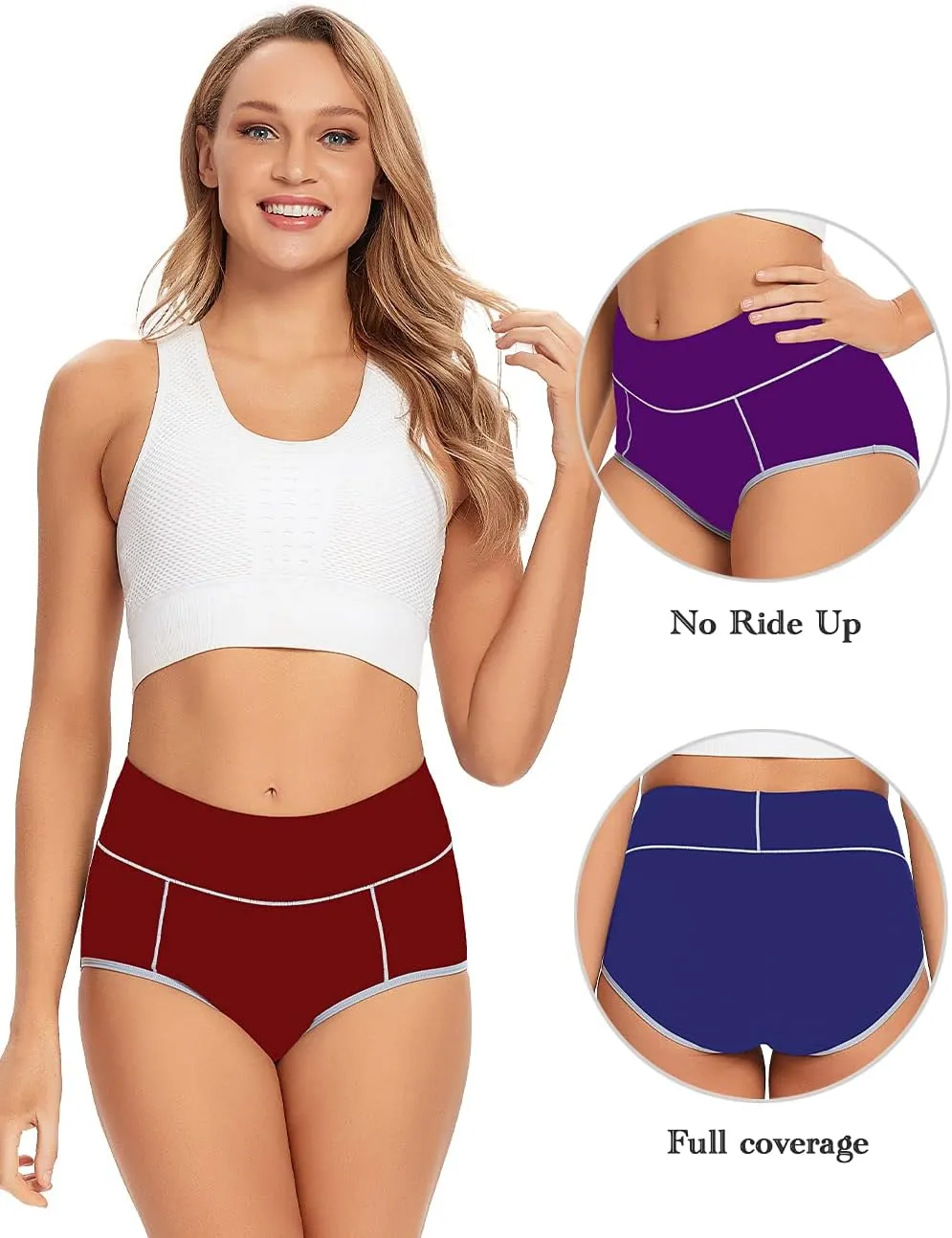 POKARLA Womens Cotton Underwear High Waist Full Coverage Briefs Soft Breathable Postpartum Panties Stretch Underpants