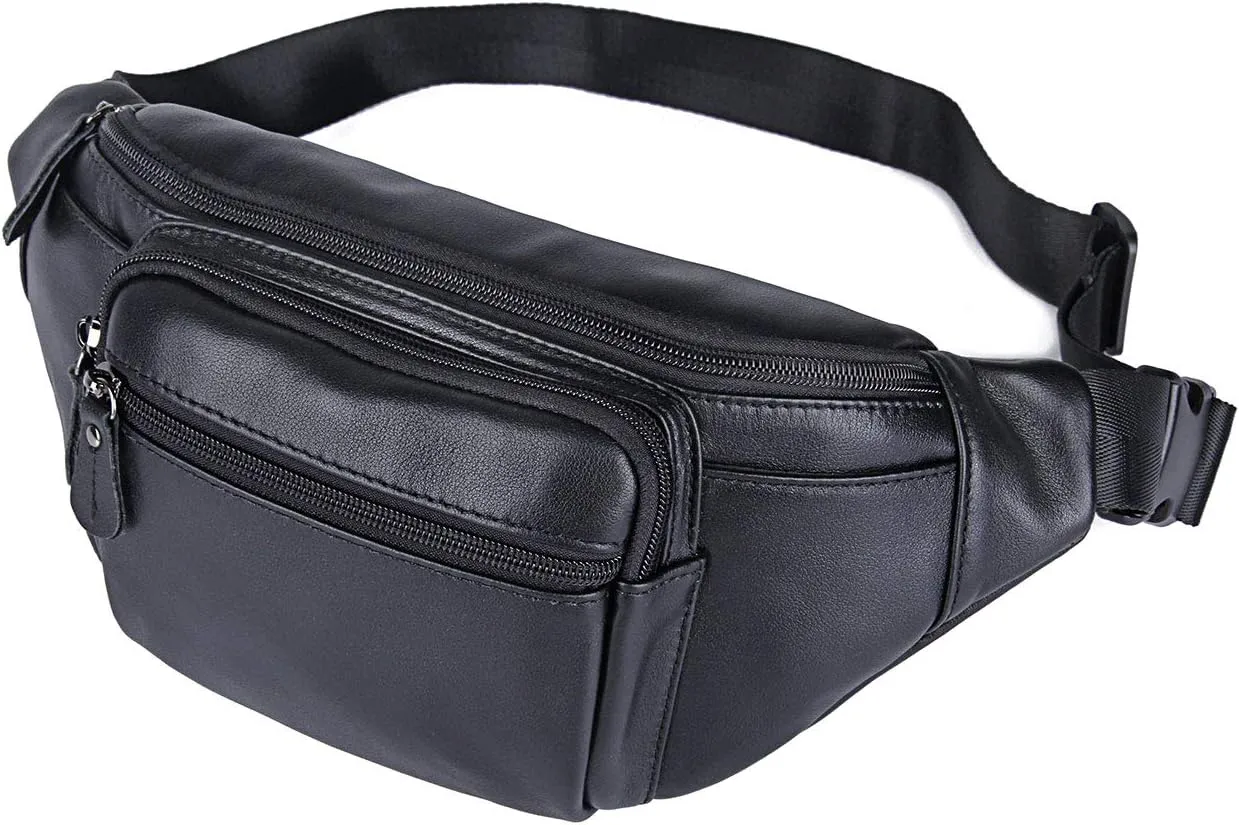 Polare Genuine Leather Fanny Pack/Waist Bag/Organizer (Classic Style)