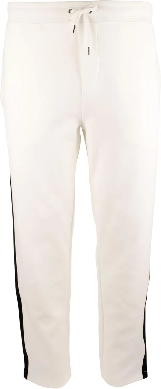 POLO RALPH LAUREN Men's Big & Tall Double Knit Mesh Track Pants WhtM 2XLT White/Black