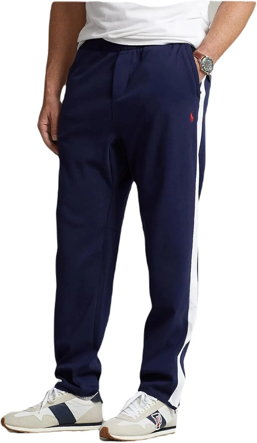 POLO RALPH LAUREN Men's Big & Tall Soft Cotton Interlock Active Jogger Track Pants (2XLT, Navy)