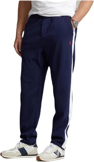 POLO RALPH LAUREN Men's Big & Tall Soft Cotton Interlock Active Jogger Track Pants (2XLT, Navy)