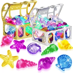 Pool Toys, 36 Pcs Dive Gems for Kids 4-8,8-12, Assorted Diving Colorful Diamond with 2 Treasure Boxes, Summer Swim Beach Water Toys for Boys Girls