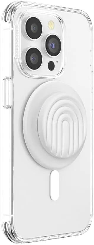 PopSockets Round Phone Grip Compatible with MagSafe, Adapter Ring Included, Phone Holder, Wireless Charging Compatible - Coconut Creme