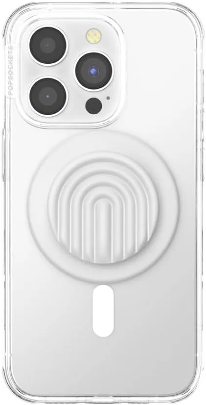 PopSockets Round Phone Grip Compatible with MagSafe, Adapter Ring Included, Phone Holder, Wireless Charging Compatible - Coconut Creme