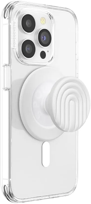 PopSockets Round Phone Grip Compatible with MagSafe, Adapter Ring Included, Phone Holder, Wireless Charging Compatible - Coconut Creme