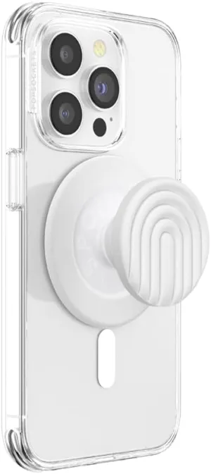 PopSockets Round Phone Grip Compatible with MagSafe, Adapter Ring Included, Phone Holder, Wireless Charging Compatible - Coconut Creme