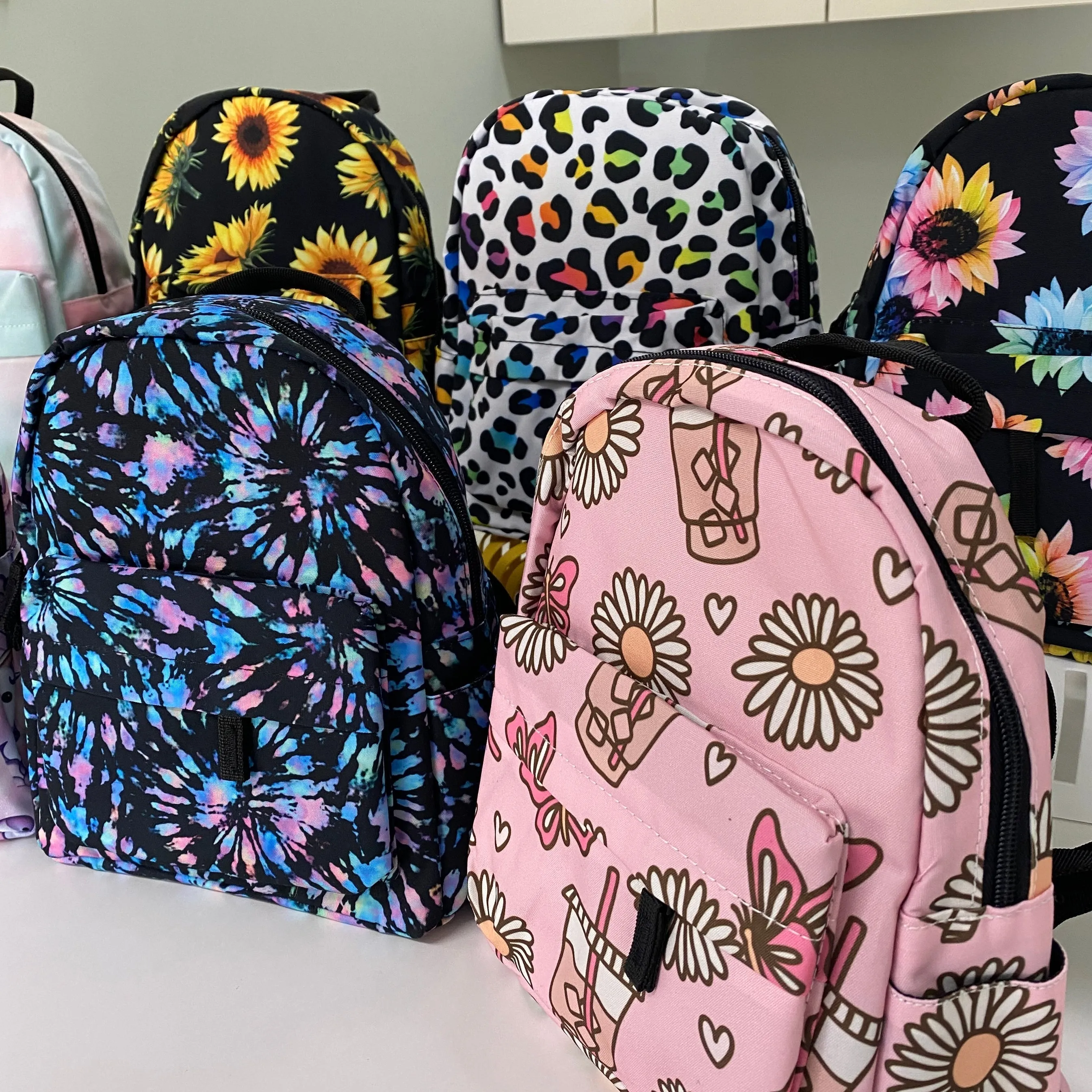 Pouch & Mini Backpack Set - Floral Stripe