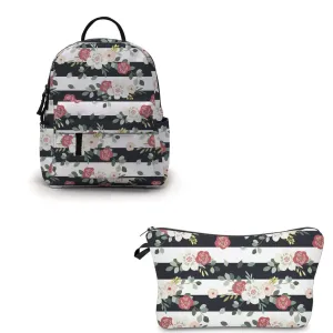 Pouch & Mini Backpack Set - Floral Stripe