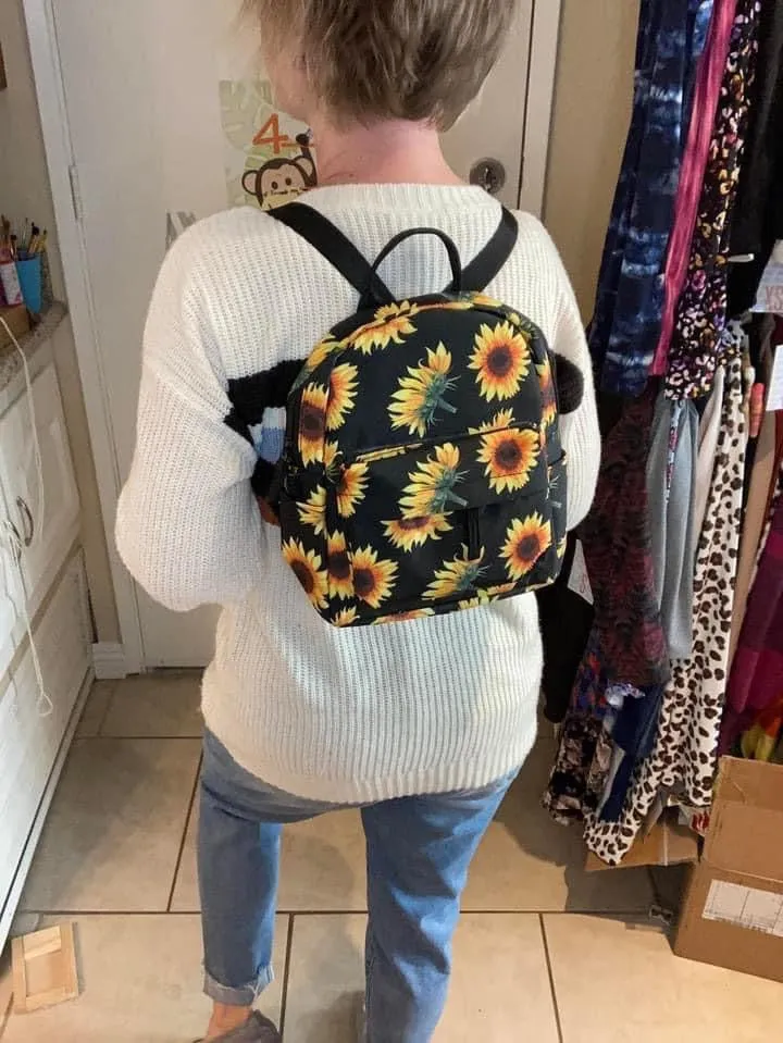 Pouch & Mini Backpack Set - Floral Stripe