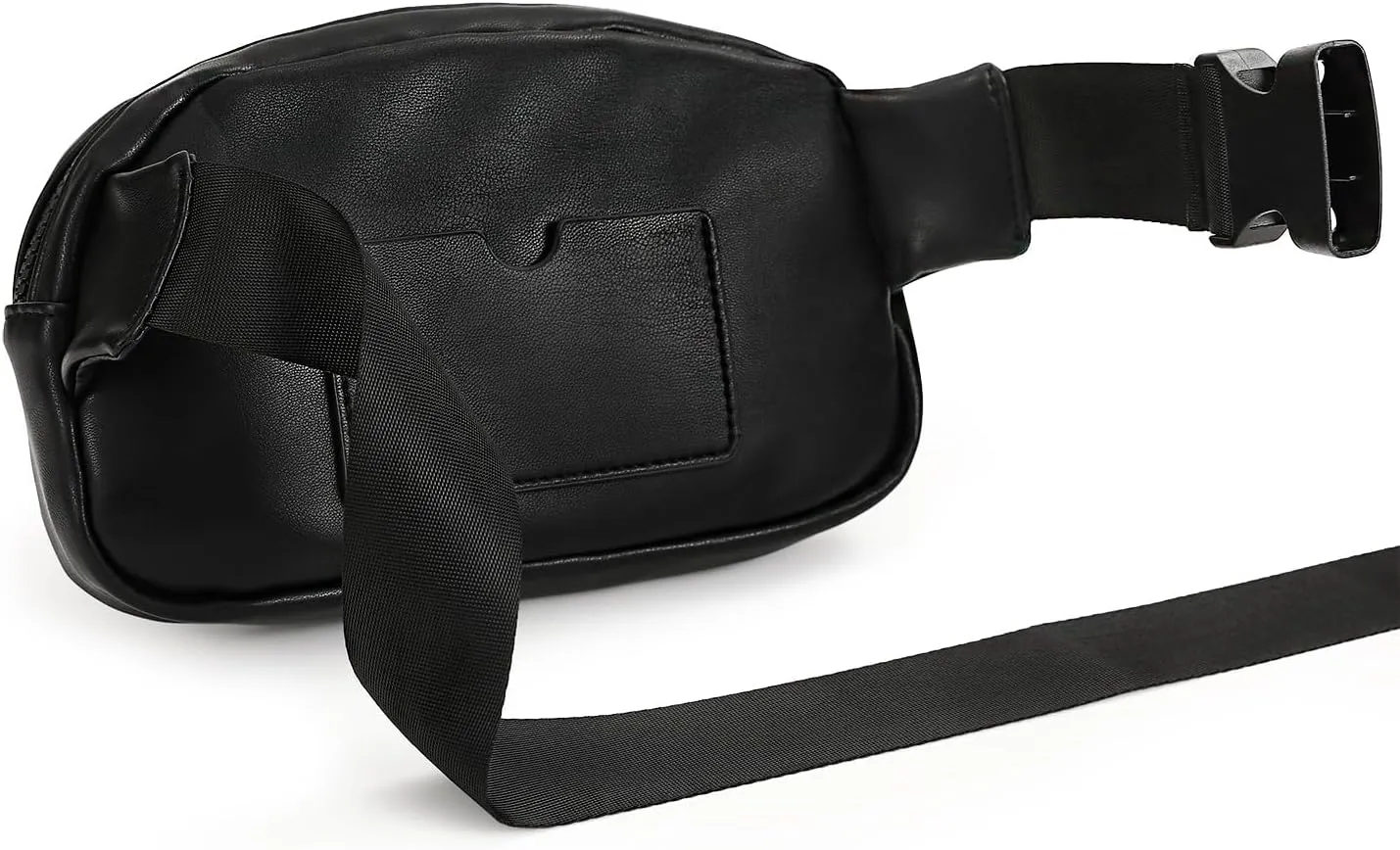 Premium Soft Leather Crossbody Bag - Stylish Waist Belt Bag Fanny Pack for Workout Running Traveling