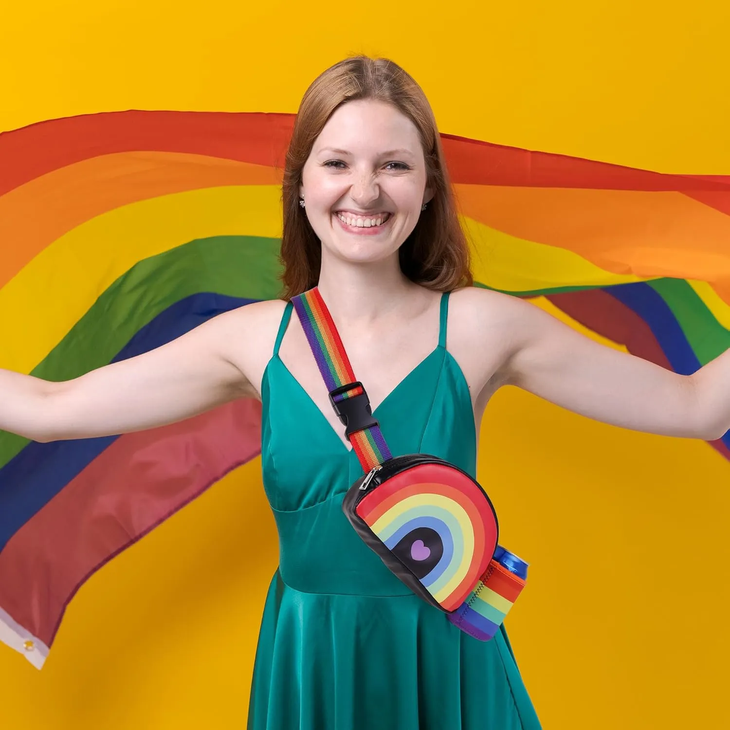Pride Waist Pack/Purse - Medium - Durable Faux Leather - Wear Your Pride Around Your Waist - Rainbow Fanny Pack