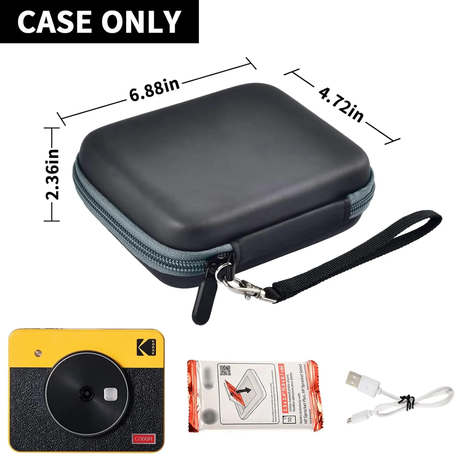 Print Camera Case for Kodak Mini Shot 3 Retro 4PASS Wireless Instant Camera & Photo Printer, Picture Printer Carrying Storage Bag Holder Fits for Kodak Mini 3 Retro (Box Only)